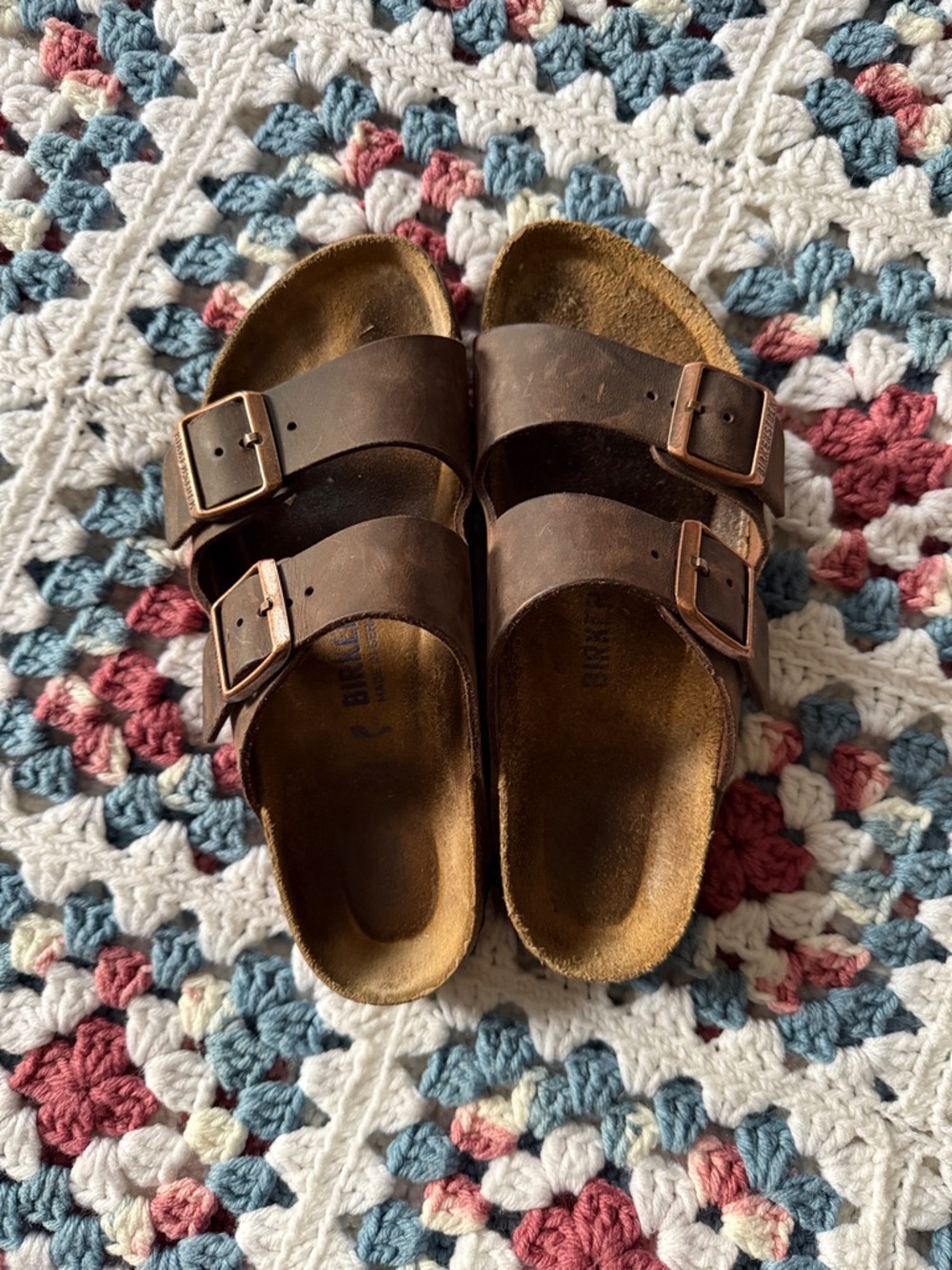 Birkenstock Brown Double Strap Buckle Sandals
